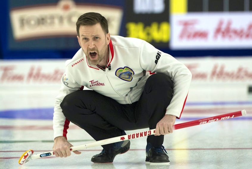 After a loss earlier in the day, Brad Gushue and Team Canada roared back to beat Manitoba later Friday during championship pool play at the Tim Hortons Brier in Calgary.