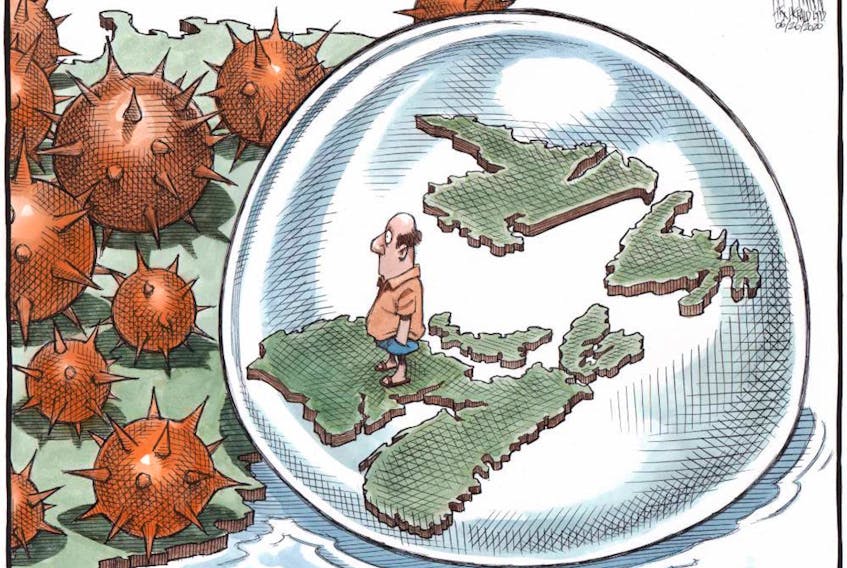 SaltWire Network cartoonist Bruce MacKinnon's June 26 cartoon on the Atlantic bubble.