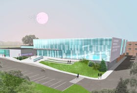 Grenfell Campus takes on a new look in this concept drawing for a regional aquatic centre in Corner Brook. — Contributed