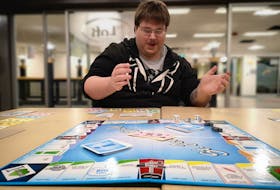 Devin Tobin wasn’t so lucky this round of St. John’s Opoly. Many trades and offers were made to Thomas Rahal, but Rahal wasn’t budging. Andrew Waterman/The Telegram