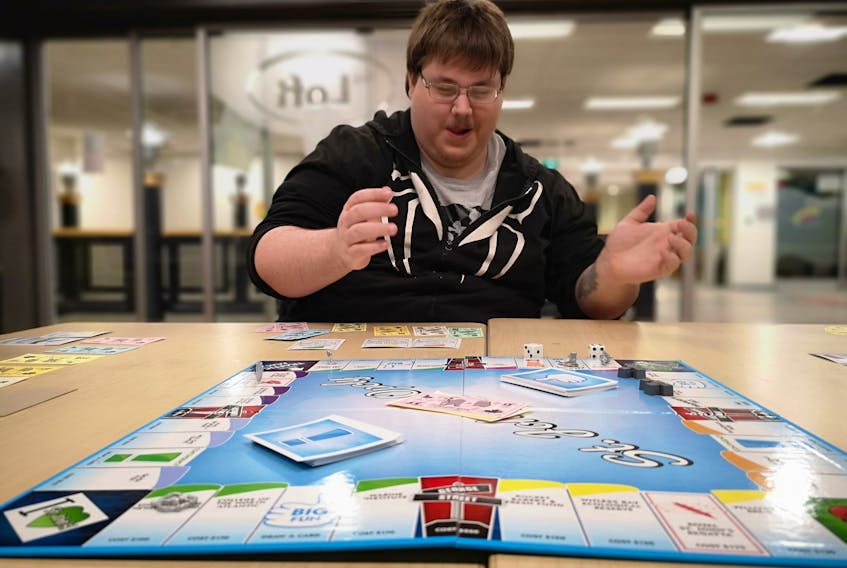 Devin Tobin wasn’t so lucky this round of St. John’s Opoly. Many trades and offers were made to Thomas Rahal, but Rahal wasn’t budging. Andrew Waterman/The Telegram