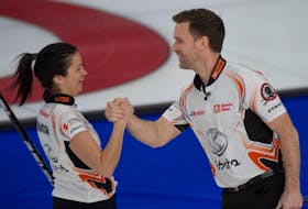 Kerri Einarson and Brad Gushue already have Canadian curling championships with their regular women's and men's teams. With two wins Thursday in Calgary, they can add another national crown to the list.