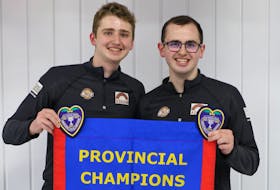 Evan McDonah (left) and his brother Alex are the lead and second for Greg Smith’s rink representing Newfoundland and Labrador entry at the Tim Hortons Brier Canadian men's curling championship beginning Friday in Calgary. (Photo by Alex Phillips)