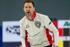 It was tough going for Brad Gushue and his rink in a brier-ending loss to Alberta Saturday night.