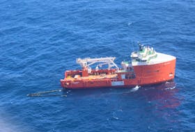 The Paul A Sacuta is one of seven vessels in the area seeking to contain the spill of an estimated 12,000 litres of oil from July 17.