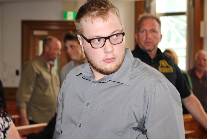 Joshua Steele-Young leaves the courtroom at Newfoundland and Labrador Supreme Court in St. John’s Friday afternoon, after being convicted of dangerous driving causing bodily harm for the March 2017 car crash that left his ex-girlfriend Morgan Pardy paralyzed. Steele-Young was found not guilty of forcibly confining Pardy in the vehicle.