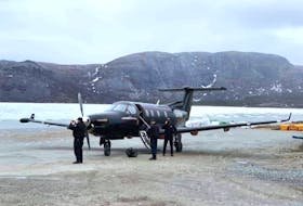 This plane showed up unannounced in Nain on June 9, prompting concern among members of the small, isolated Labrador community. - Courtesy of Joan Dicker