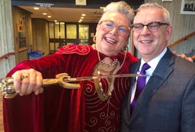 Actress Mary Walsh (seen here in character as Marg, Princess Warrior) with St. John’s Mayor Danny Breen will host the 2020 East Coast Music Awards gala Thursday, April 30, 2020 at Mile One Centre in St. John’s. Joe Gibbons/The Telegram