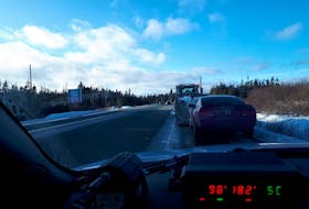 This vehicle was recorded travelling at 182 km/h on the Trans-Canada Highway west of Gander Thursday afternoon. RCMP photo