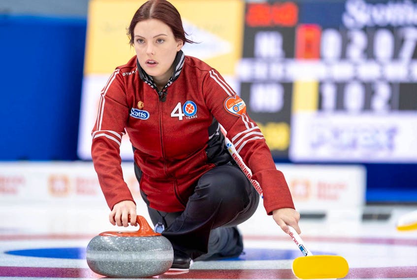 Sarah Hill has skipped Newfoundland and Labrador to wins in its first two games at the Scotties Tournament of Hearts. — Curling Canada photo/Andrew Klaver/Facebook