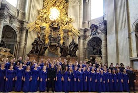 Members of the Shallaway Youth Choir preparing to sing for mass at St. Peter's Basilica in Vatican City, Rome. Facebook photo