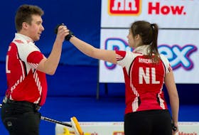 A big come-from-behind win Monday means the Newfoundland and Labrador team of Greg Smith and Mackenzie Mitchell will likely have a berth in the playoffs at the Canadia=n mixed doubles curling championship in Calgary.