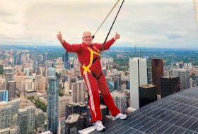 Frank Byrne lives life one day at a time. On one of those days, he completed the EdgeWalk at the CN Tower in Toronto. — CONTRIBUTED