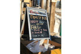 Gillian Phillips contacted the owner of Trinity Pub, Bernie Manning, to see if he’d be interested in making the bar a pickup point for people in need of free meals on Saturday. He thought it was a great idea.