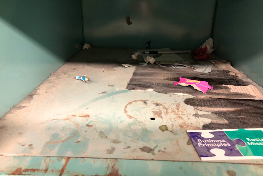 Some lockers at Memorial University’s St. John’s campus are in an appalling state.