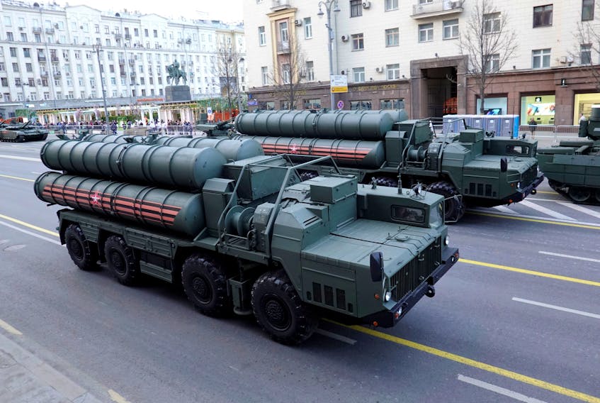 Russian missiles take part in a military parade in Moscow. — Reuters/file