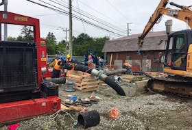 Crews are working long days and nights to keep levels down at the sanitary sewer lift station at the corner of St. Thomas Line and Topsail Road in Paradise which is costing the town’s taxpayers thousands each day.