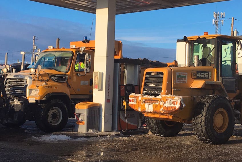 Fill 'er up! Snow-clearing crews in the St. John's area are pretty much fill and go while still cleaning up from the major snow fall of last weekend's storm. Rain is expected Sunday night to make for a messy Monday morning. Glen Whiffen/The Telegram