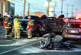 Two people are dead following a multi-vehicle crash on Topsail Road in St. John's Monday night. Keith Gosse/The Telegram
