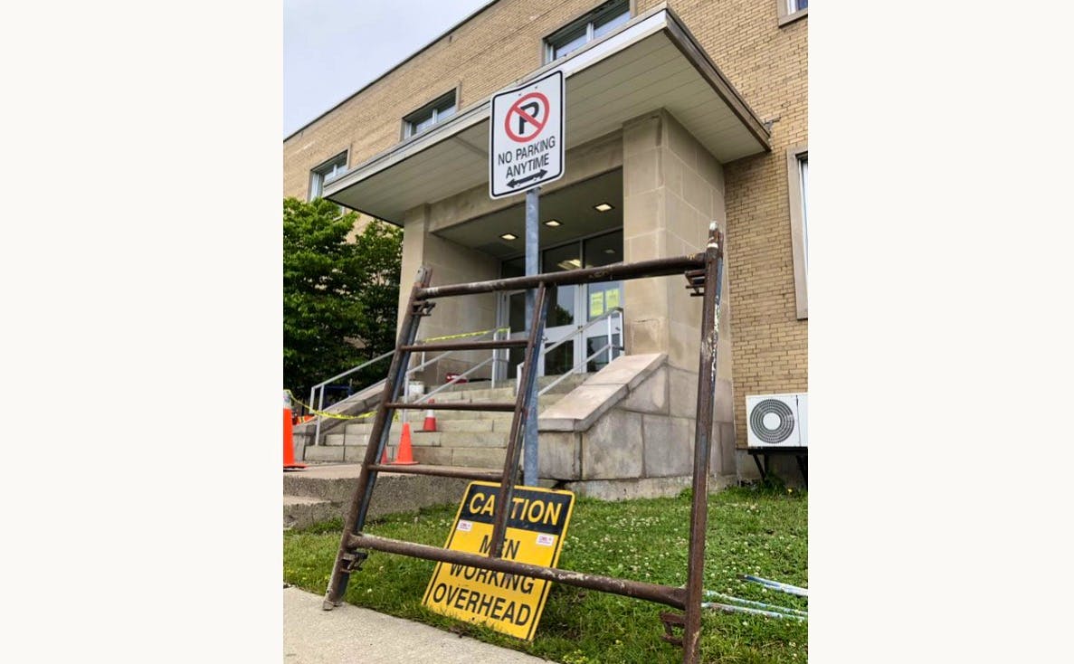 After The Telegram inquired about this Men Working Overhead sign outside the Arts and Administration Building on Monday, Memorial University said it will immediately change its process for contractor signage, ensuring construction signs such as this one do not appear on campus in the future.