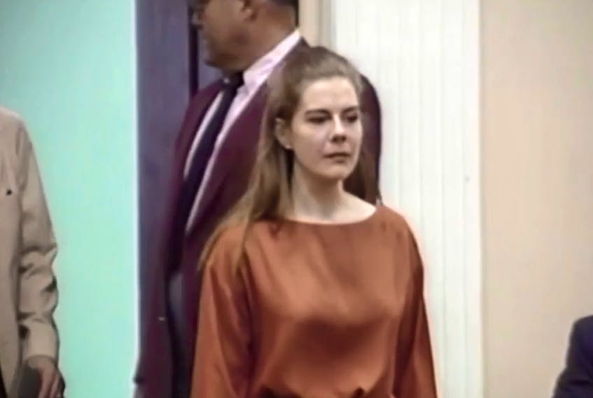 Elizabeth Haysom, shown here during her trial, and Jens Soering, the son of a German diplomat, have been granted parole. They were both convicted in the murders of Dereck and Nancy Haysom, Elizabeth's parents. Dereck was at one time a president of the Sydney Steel Corporation.