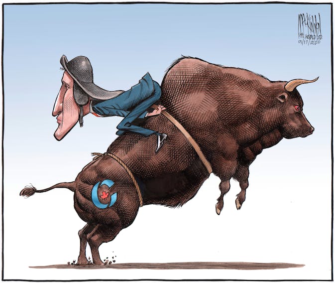 Bruce MacKinnon's editorial cartoon for Jan. 17, 2020. Prime Minister, Justin Trudeau, Conservative Party of Canada, Conservatives, Peter MacKay, Conservative leadership, Canadian Politics, #cdnpoli