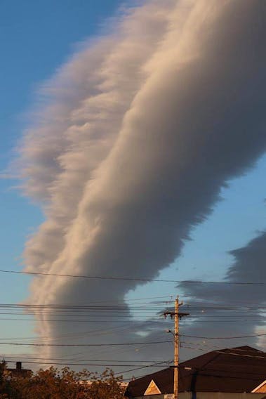Annette Belliveau looked up and spotted this intriguing cloud at 7 p.m. Sunday, in Amherst, N.S.