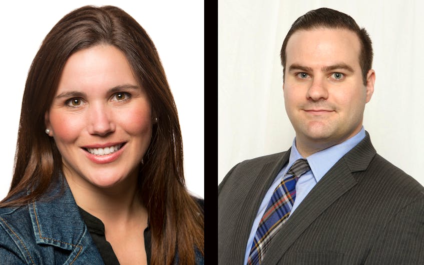 Bettina Callary, left, and Lachlan MacKinnon, both Cape Breton University researchers, have been awarded Tier 2 Canada Research Chairs by the federal government.