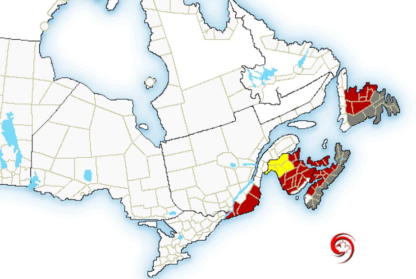 Tropical Storm Chris was located off the Carolina coast as of Tuesday afternoon, July 10. Environment Canada is forecasting southeastern Newfoundland as the most likely land areas to receive direct impacts, either late Thursday or early Friday.