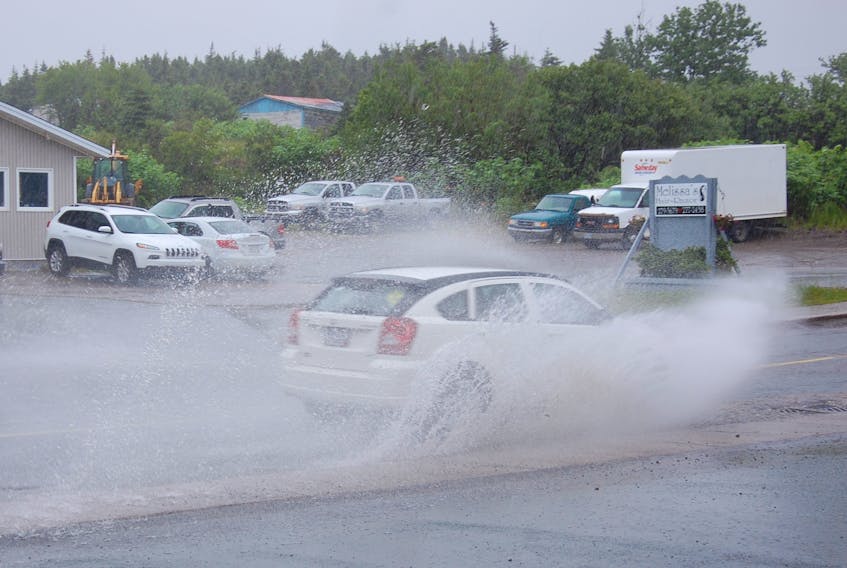 The rain has started in Marystown in advance of the arrival of Tropical Storm Chris.