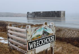 Wreckhouse winds toppled a transport truck on Wednesday. - Harrison Bragg