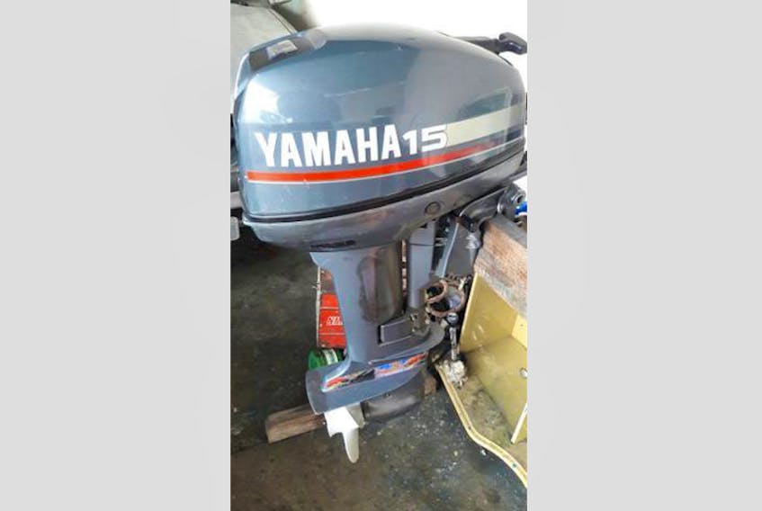 Police say this motor was stolen from a boat parked in the Department of Fisheries and Oceans’ compound near South Brook sometime in June.