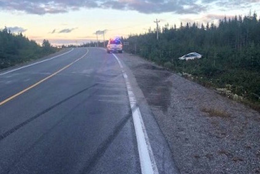 The St. Anthony RCMP responded to a report of an overturned vehicle off the road on Route 430 near the branch to Cook’s Harbour on Sept. 18. A 31-year-old man has been charged with impaired driving in connection with the crash.