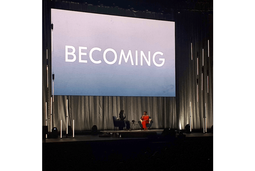 Michelle Obama at Rogers Place on Friday, March 22. - Ryan Garner