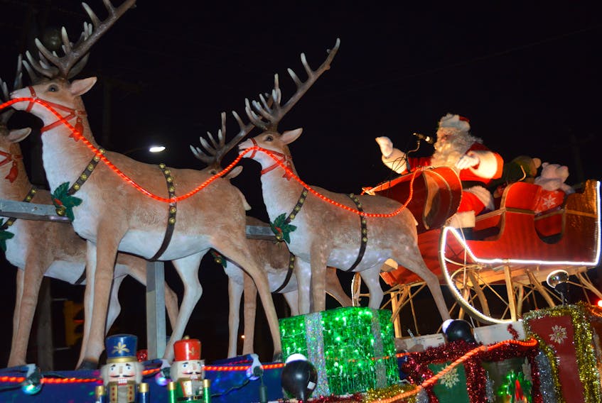 Santa is pictured during the annual Sydney Santa parade that took place on Saturday evening. Over 90 floats took part in the event that was watched by a large crowd of Cape Bretoners.