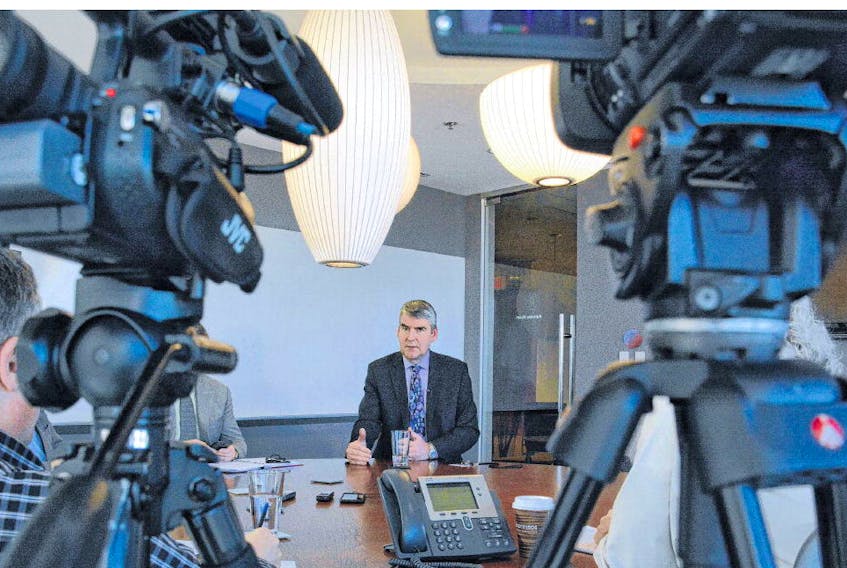 Premier Stephen McNeil speaks with The Chronicle Herald editorial board on Wednesday. ERIC WYNNE • THE CHRONICLE HERALD