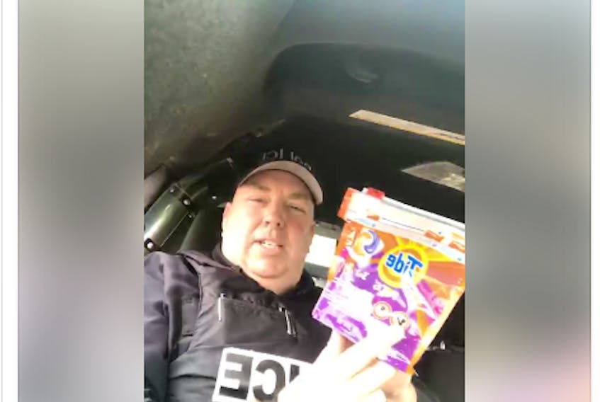 Const. Robb Hartlen of the Kensington Police Service issued a public service warning Wednesday about the dangerous Tide Pod Challenge.