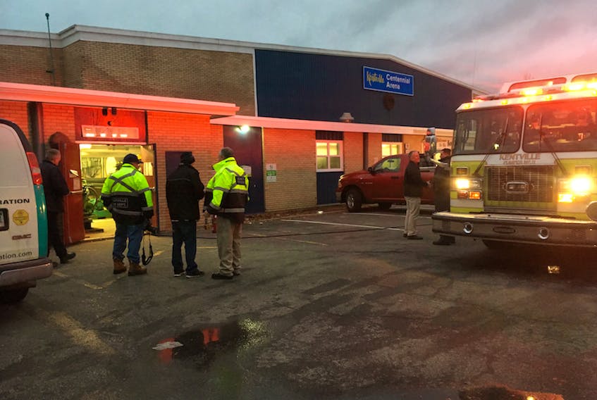Kentville firefighters were called to the Kentville Arena Feb. 14 after smoke was smelled in the building.