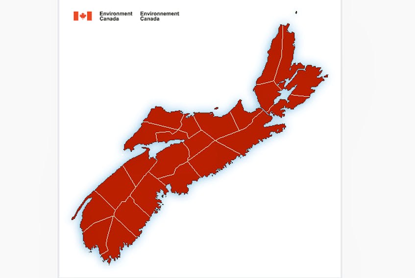 Environment Canada has issued a public weather alert for the entire province.