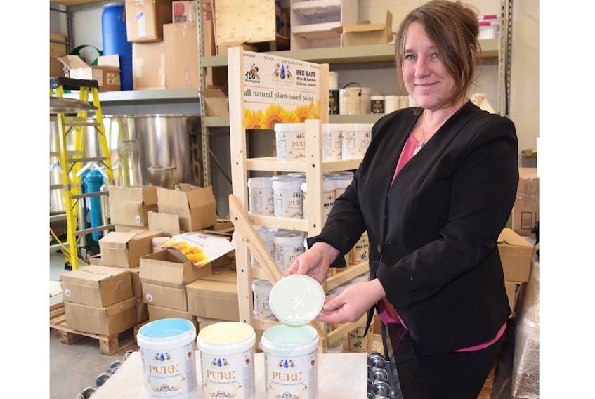 Gena Arthur is founder and owner of Pure Paint, a company based at the Perennia Innovation Centre in Bible Hill, that manufactures paint made from all-natural products. The company’s success has reached the point where it is getting set to expand to a larger facility.