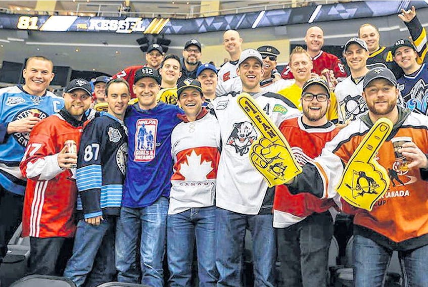 A group of fans from Cole Harbour attended last weekend’s back-to-back Pittsburgh Penguins games wearing jerseys from Sidney Crosby’s former teams.