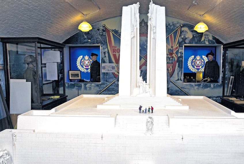 A scale model replica of the Canadian National Vimy Memorial is seen at the Halifax Citadel Army Museum in 2014. The museum will be open this weekend and Monday for Vimy Days and will open for the season on April 22. RYAN TAPLIN • FILE