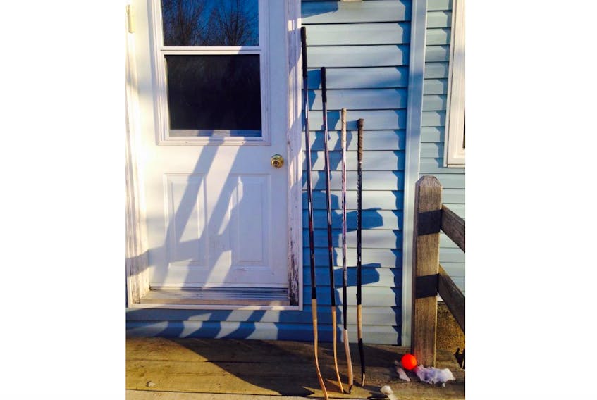 Kyle Bradley put hockey sticks outside of his home to support the Humboldt Broncos bus crash.