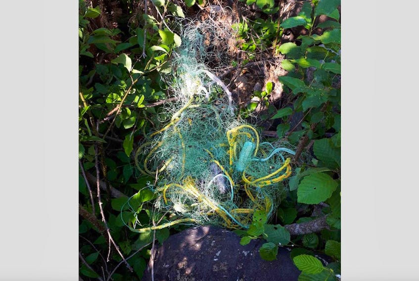 One of two nets discovered on Salmon Brook, near Glenwood, in less than a week.