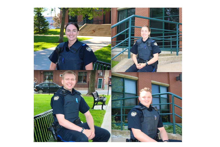 Truro Police cadets, clockwise from upper left: Destiny Merriam, Olivia MacPhee, Gabriel Vandergrift and Brady Meech.