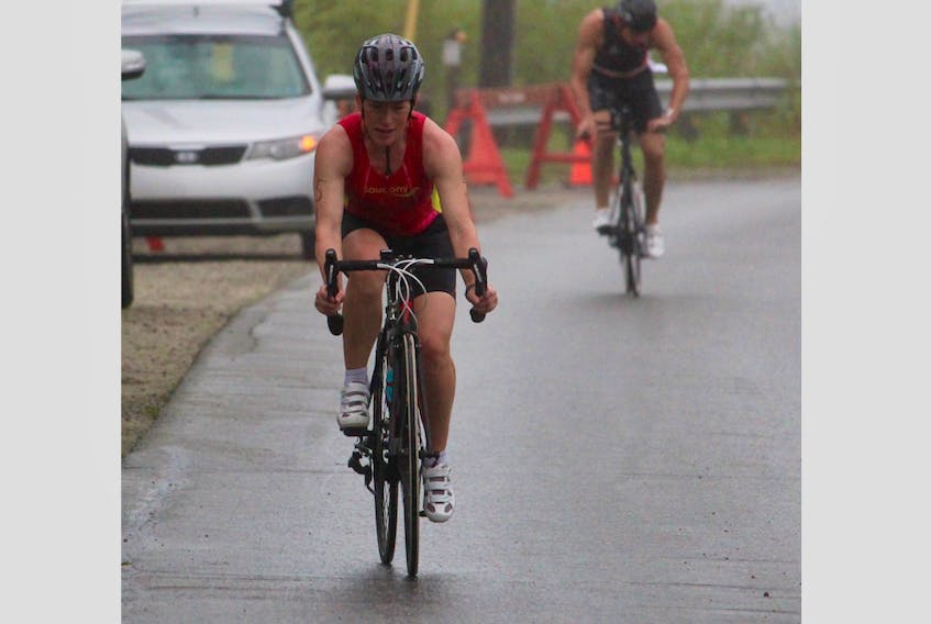 Participants in the 2017 Lighthouse Triathlon in Yarmouth start the cycling portion of the event. The inaugural race was held in foggy, damp conditions. This year’s event goes Saturday, Aug. 25.
