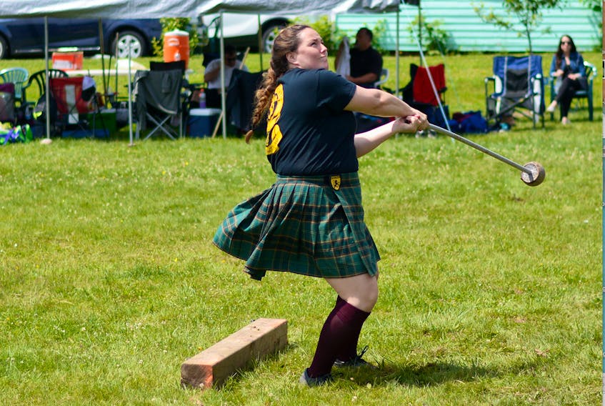 Erinn Quinn competed in the heavy events at the Gathering of the Clans, in Pugwash, in July. She will be taking part in the Colchester Highland Games & Gathering, in Bible Hill, on the weekend.