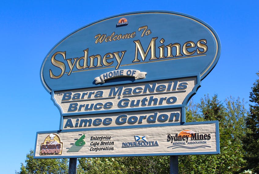 The first of two signs welcoming visitors to Sydney Mines near Highway 125 now proudly displays the name of gold medal winning Special Olympic athlete Aimee Gordon.