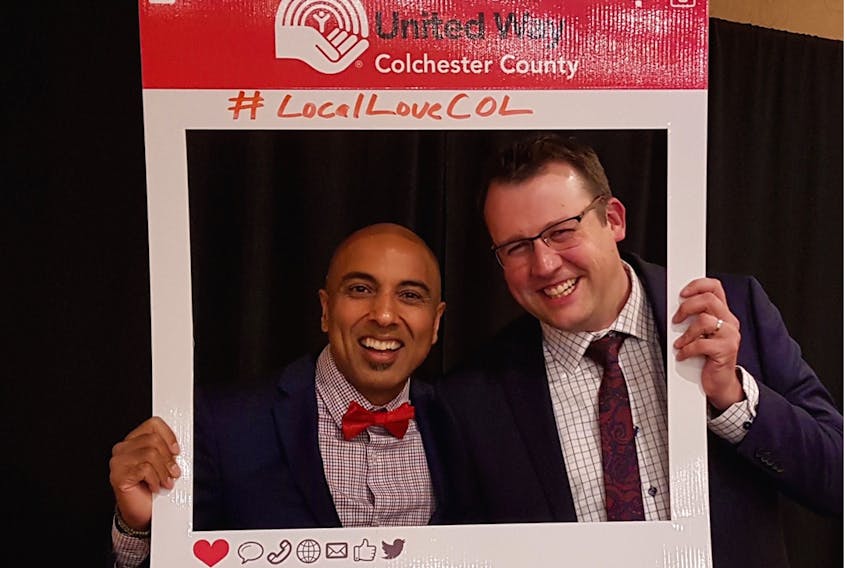 Raj Makkar, left, and Dr. Ryan Sommers are co-chairs of this year’s United Way of Colchester fundraising campaign.