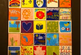 Students and instructors at the Colchester Adult Learning Association painted tiles for a mural inspired by Maud Lewis. The mural is currently on display at the Marigold Cultural Centre.